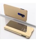 For OPPO A9 2020 / A5 2020  Plated Mirror Horizontal Flip Leather with Stand Mobile Phone Holster(Gold)