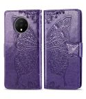 For One Plus 7T  Butterfly Love Flower Embossed Horizontal Flip Leather Case with Bracket Lanyard Card Slot Wallet(Dark Purple)