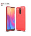 For Xiaomi Redmi 8  Brushed Texture Carbon Fiber TPU Case(Red)