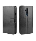 For OnePlus 7T Pro  Retro Crazy Horse Texture Horizontal Flip Leather Case with Holder & Card Slots & Photo Frame(Black)