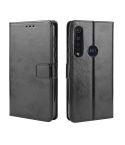 For  Motorola Moto G8 Plus Retro Crazy Horse Texture Horizontal Flip Leather Case with Holder & Card Slots & Photo Frame(Black)