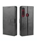 For  Motorola Moto G8 Play Retro Crazy Horse Texture Horizontal Flip Leather Case with Holder & Card Slots & Photo Frame(Black)