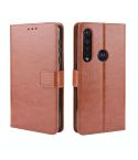 For  Motorola One Macro Retro Crazy Horse Texture Horizontal Flip Leather Case with Holder & Card Slots & Photo Frame(Brown)