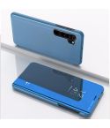 For Xiaomi Note 10 Plated Mirror Horizontal Flip Leather Cover with Stand Mobile Phone Holster(Blue)