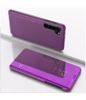 For Xiaomi Note 10 Pro Plated Mirror Horizontal Flip Leather Cover with Stand Mobile Phone Holster(Purple)
