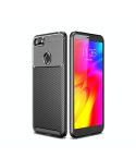 For Motorola Moto E6 Play Beetle Series Carbon Fiber Texture Shockproof TPU Case(Black)