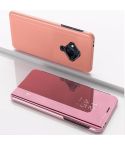 For VIVO V17 Plated Mirror Horizontal Flip Cover with Stand Mobile Phone Holster(Rose Gold)