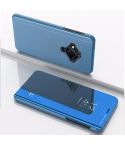 For VIVO V17 Plated Mirror Horizontal Flip Cover with Stand Mobile Phone Holster(Blue)