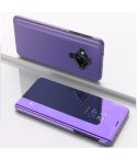 For VIVO V17 Plated Mirror Horizontal Flip Cover with Stand Mobile Phone Holster(Purple Blue)