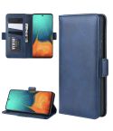 For Galaxy A71 Dual-side Magnetic Buckle Horizontal Flip Leather Case with Holder & Card Slots & Wallet(Dark Blue)