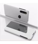 For Xiaomi Redmi Note 8T Plated Mirror Horizontal Flip Leather with Stand Mobile Phone Holster(Silver)