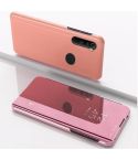For Xiaomi Redmi Note 8T Plated Mirror Horizontal Flip Leather with Stand Mobile Phone Holster(Rose Gold)