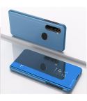 For Xiaomi Redmi Note 8T Plated Mirror Horizontal Flip Leather with Stand Mobile Phone Holster(Blue)
