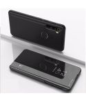 For Xiaomi Redmi Note 8T Plated Mirror Horizontal Flip Leather with Stand Mobile Phone Holster(Black)