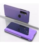 For Xiaomi Redmi Note 8T Plated Mirror Horizontal Flip Leather with Stand Mobile Phone Holster(Purple Blue)