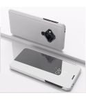 For Vivo S5 Plated Mirror Horizontal Flip Leather Case with Holder(Silver)