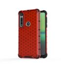 For Motorola Moto G8 Plus Shockproof Honeycomb PC + TPU Case(Red)
