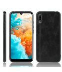 For Huawei Y6 Pro 2019 Shockproof Sewing Cow Pattern Skin PC + PU + TPU Case(Black)
