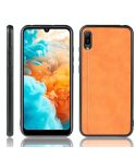 For Huawei Y6 Pro 2019 Shockproof Sewing Cow Pattern Skin PC + PU + TPU Case(Orange)