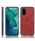 For  Huawei Honor V30 / V30 Pro Shockproof Sewing Cow Pattern Skin PC + PU + TPU Case(Red)