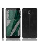 For Nokia 1 Plus Shockproof Sewing Cow Pattern Skin PC + PU + TPU Case(Black)