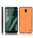 For Nokia 1 Plus Shockproof Sewing Cow Pattern Skin PC + PU + TPU Case(Orange)