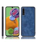 For Galaxy A90 5G Shockproof Sewing Cow Pattern Skin PC + PU + TPU Case(Blue)