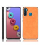 For Infinix S5 / S5 Lite/ X652 Shockproof Sewing Cow Pattern Skin PC + PU + TPU Case(Orange)