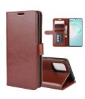 For Galaxy A91  /M80S / S10 Lite    R64 Texture Single Horizontal Flip Protective Case with Holder & Card Slots & Wallet& Photo Frame(Brown)