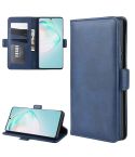 For Galaxy A91 / M80s / S10 Lite Dual-side Magnetic Buckle Horizontal Flip Leather Case with Holder & Card Slots & Wallet(Dark Blue)