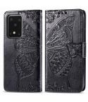 For Samsung Galaxy S20 Ultra Butterfly Love Flower Embossed Horizontal Flip Leather Case with Bracket / Card Slot / Wallet / Lanyard(Black)