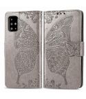 For Galaxy A71 Butterfly Love Flower Embossed Horizontal Flip Leather Case with Bracket / Card Slot / Wallet / Lanyard(Gray)