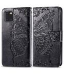For Galaxy Note 10 Lite / A81 Butterfly Love Flower Embossed Horizontal Flip Leather Case with Bracket / Card Slot / Wallet / Lanyard(Black)