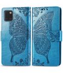 For Galaxy Note 10 Lite / A81 Butterfly Love Flower Embossed Horizontal Flip Leather Case with Bracket / Card Slot / Wallet / Lanyard(Blue)