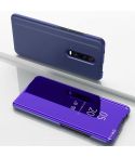 For Xiaomi Redmi K30 Plated Mirror Horizontal Flip Leather with Stand Mobile Phone Holster(Purple Blue)