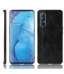 For  Oppo Reno3 Pro Shockproof Sewing Cow Pattern Skin PC + PU + TPU Case(Black)