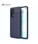 For Huawei P40 Litchi Texture TPU Shockproof Case(Navy Blue)