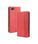 For Alcatel 1V (2019) without Fingerprint Hole Magnetic Buckle Retro Crazy Horse Texture Horizontal Flip Leather Case with Holder & Card Slots & Photo Frame(Red)