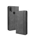 For Alcatel 3V (2019) Magnetic Buckle Retro Crazy Horse Texture Horizontal Flip Leather Case with Holder & Card Slots & Photo Frame(Black)