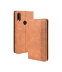 For Alcatel 3V (2019) Magnetic Buckle Retro Crazy Horse Texture Horizontal Flip Leather Case with Holder & Card Slots & Photo Frame(Brown)