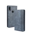 For Alcatel 3V (2019) Magnetic Buckle Retro Crazy Horse Texture Horizontal Flip Leather Case with Holder & Card Slots & Photo Frame(Blue)