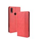 For Alcatel 3V (2019) Magnetic Buckle Retro Crazy Horse Texture Horizontal Flip Leather Case with Holder & Card Slots & Photo Frame(Red)