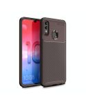 For Huawei Y7p Carbon Fiber Texture Shockproof TPU Case(Brown)