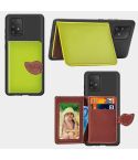 For Galaxy S10 Lite / A91  Leaf Buckle Litchi Texture Card Holder PU + TPU Case with Card Slot & Wallet & Holder & Photo Frame(Green)