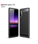 For Sony Xperia 10 II Brushed Texture Carbon Fiber TPU Case(Black)
