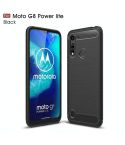 For Motorola Moto G8 Power Lite Brushed Texture Carbon Fiber TPU Case(Black)