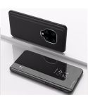 For Xiaomi Redmi Note9 Pro/Note9 Pro Max/Note 9S Plated Mirror Horizontal Flip Leather Case with Holder(Black)