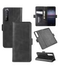 For Sony Xperia 1 II Dual-side Magnetic Buckle Horizontal Flip Leather Case with Holder & Card Slots & Wallet(Black)
