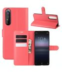 For Sony Xperia 1 II Litchi Texture Horizontal Flip Protective Case with Holder & Card Slots & Wallet(Red)