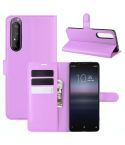 For Sony Xperia 1 II Litchi Texture Horizontal Flip Protective Case with Holder & Card Slots & Wallet(Purple)